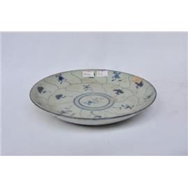 清青花花草纹盘